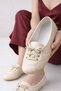 Women's Sports Lace-Up Casual Comfortable Retro Striped Ballerina Shoes - 2