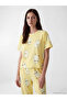 Original Oval Collar Patterned Women's Pajama Set - 2