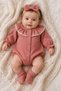 Dark Powder Pink Organic Cotton Folded Unisex Newborn Socks - 3