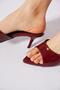Teylar Pointed Toe Flat Low Heeled Women's Classic Slippers Burgundy Patent Leather - 4