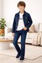 71503-26 Boy's Denim Suit Jacket, Printed T-Shirt and Trousers 3-Piece Combination Casual and Stylish - 2