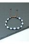 Certified Blue Chalcedony and Hematite Natural Stone Men's Bracelet - Crab Sign - 2