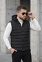 Yelly Slim Fit Men's Puffer Vest with Zipper Pocket Detail - Detachable Hood & Lined