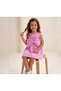 Girl's Bow Detailed Summer Holiday Pink Dress - 2
