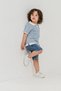 Boys' Dream Land Printed 100% Cotton Polo Neck T-Shirt and Denim Shorts Bottom Top Two-Piece Set - 3