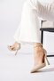 Esteber Karnıyarık Flat Women's Heeled Shoes Beige - 2