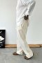 Beige Premium Baggy Linen Trousers - 3