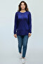 Women's Lycra Blouse with Collar and Sleeve Embroidery - 2