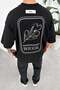 Black Premium Embroidery Detail Oversize T-Shirt