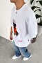 White Cap Dog Printed Premium Oversize T-Shirt - 3