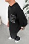 Black Premium Embroidery Detail Oversize T-Shirt - 3