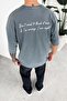 Gray Embroidery Detailed Premium Oversize T-Shirt - 4