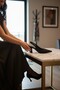 Women's Round Toe Single Strap Medium High Thick Heeled Mary Jane Heels - 2