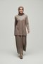 Women's Jacquard Detailed Six-Band Skirt Suit with Elastic Waist and Pleated Skirt - 3