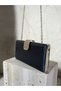 Navy Blue Color Imported Shiny Fabric Metal Case Chain Strap Women's Evening Dress Bag Wedding Engagement Graduation Prom - 7