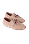 Alvena Genuine Leather Suede Lace-Up Women's Loafer with Bead Accessories - 5