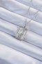 Stylish 316L Steel Chain Silver Color Zircon Stone Framed Tarot Pendantteachers Mothers Valentine's Day