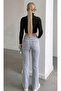 Ice Blue Lycra High Waist Spanish Leg Jeans - 3
