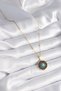 Stylish 316L Steel Gold Color Blue Bead Sun Engraving Medallion Model Women's Necklaceteachers Mothers Love - 2
