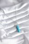 Stylish 316L Steel Silver Color Blue Stone Model Women's Necklace Teachers Mothers Valentine's Day Gift - 2