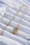 Stylish 316L Steel Chain Antique Gold Color Pink Enamel Heart Figured Tarot Necklaceteachers Mothers Love - 2