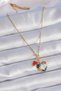 Stylish 316L Steel Gold Color Puzzle Motif Heart Figure Charm Model Women's Necklaceteachers Mothers Lovers - 2