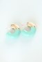Stylish Ccb Turquoise Gold Double Color Earrings Teachers Mothers Valentine's Day Gift - 2