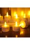 Esup Rechargeable Candles Flameless Flickering Candles Tealights Set, 12 Pieces - White - 5