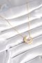 Stylish 316L Steel Gold Color White Pearlescent Crescent Model Women's Necklace Teachers Mothers Valentine's Day Gift - 2