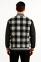 Faux Leather Women's Gray Lined Lumberjack College Jacket - 3