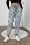 Patterned Women's Comfortable High Waist Lace-Up Two Thread Pants - 4