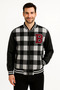 Faux Leather Women's Gray Lined Lumberjack College Jacket - 2