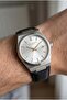 Vintage Design Men's Wristwatch |   39mm Steel Case, Black Leather Strap, Gray Dial - 4