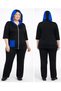 Plus Size Full Lycra Hooded Zippered Pocket Elastic Waist Trendy Fashion Women's Comfortable Sweat Suit - 2