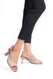 Women's Beige Knitted Patterned Buckle Thick Heeled Sandals Special Design Heel Stylish Office & Daily Shoes - 7