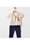 Baby Boy Giraffe Patterned Shirt, T-Shirt and Pants 3-Piece Set