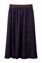 4880 women's belted plaid skirt with slit - navy blue - 5