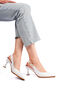 Women's White Knitted Patterned Pointed Toe Buckle Heeled Shoes Special Design Heel Daily & Office - 5