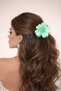 Luxury Elegant Trend Big Matte Daisy Flower Clasp Buckle Female Child Clip 7.5cm Pastel Green