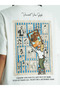 Unisex White Oversize 100% Cotton Back and Front Printed Crew Neck Street Style T-Shirt Vincent - 7