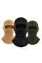 3-Piece Balaclava Set Black Beige Khaki – Breathable Under-Helmet Biker Mask - 6