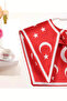 Turkish Flag Moon and Star Patterned Children's Collar Scarf - Multi-Purpose Children's Shoulder Shawl - 4