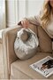 Women's Knitted Textured Knot Detailed Handbag Silver Color - 2
