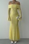 Yellow Madonna Collar Lined Premium Lace Dress - 7