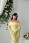 Yellow Madonna Collar Lined Premium Lace Dress - 6