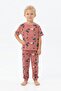 İsob Palm Patterned 100% Cotton Boys' Pajama Set 3-12 Years 10105-30105