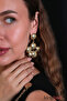 Mngo Model Women's Gold Metal Dangle Bubble Earrings - Italian Design Multiple Ball Model Earrings - 5