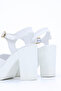 Nvl 163 Flat Strap Adjustable Buckle Detailed Platform Heeled Shoes - 4