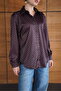 Polka Dot Satin Shirt - Brown |   F2076 - 4