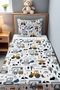Fun Construction Time Patterned Single Baby Child Pique Set - 2